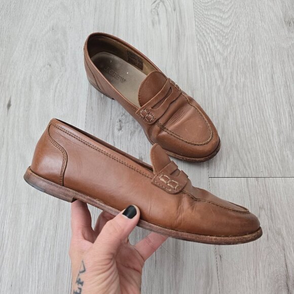 J.Crew | brown leather slip-on preppy pointed toe loafers shoes | WMS 6 - Picture 4 of 11